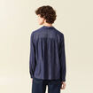Chemise manches longues fluide bleu marine femme