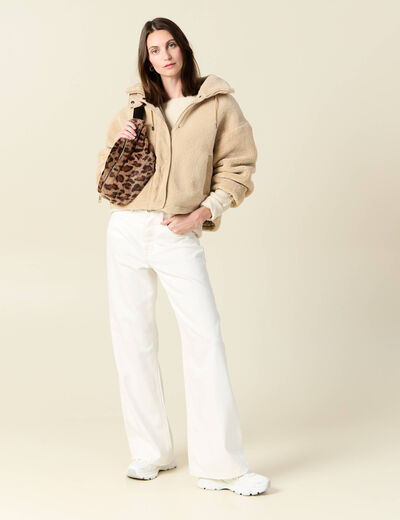 Pull manches longues creme femme
