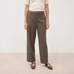 Pantalon droit taille haute taupe femme