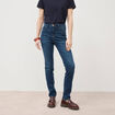 Jeans slim taille haute denim brut femme