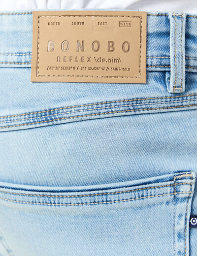 Jeans straight ultra stretch denim bleach homme