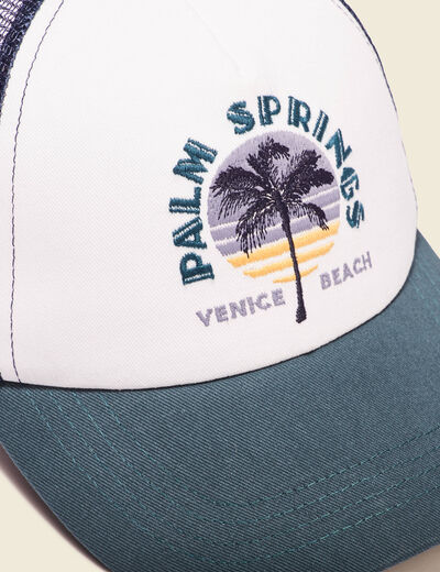 Casquette arrière mesh ecru homme