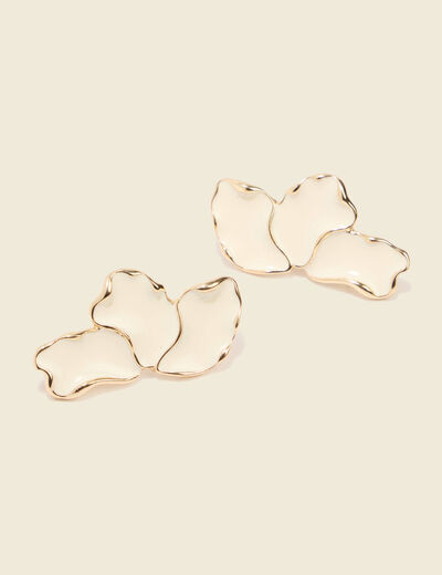 Boucles d'oreilles creme femme