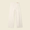 Jeans baggy ceinturé denim blanc femme