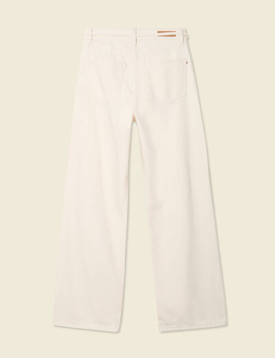 Jeans baggy ceinturé denim blanc femme