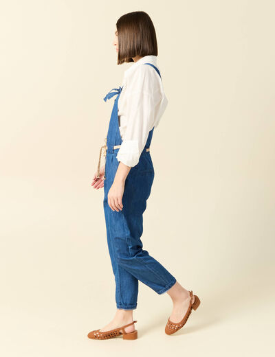 Salopette en denim denim stone femme