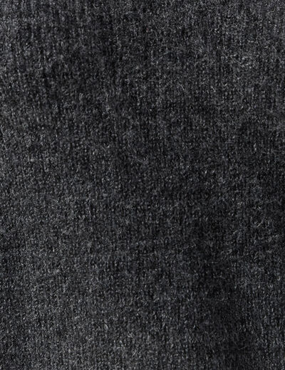 Pull manches longues col en V gris foncé femme