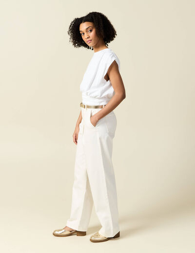 T-shirt manches courtes blanc femme