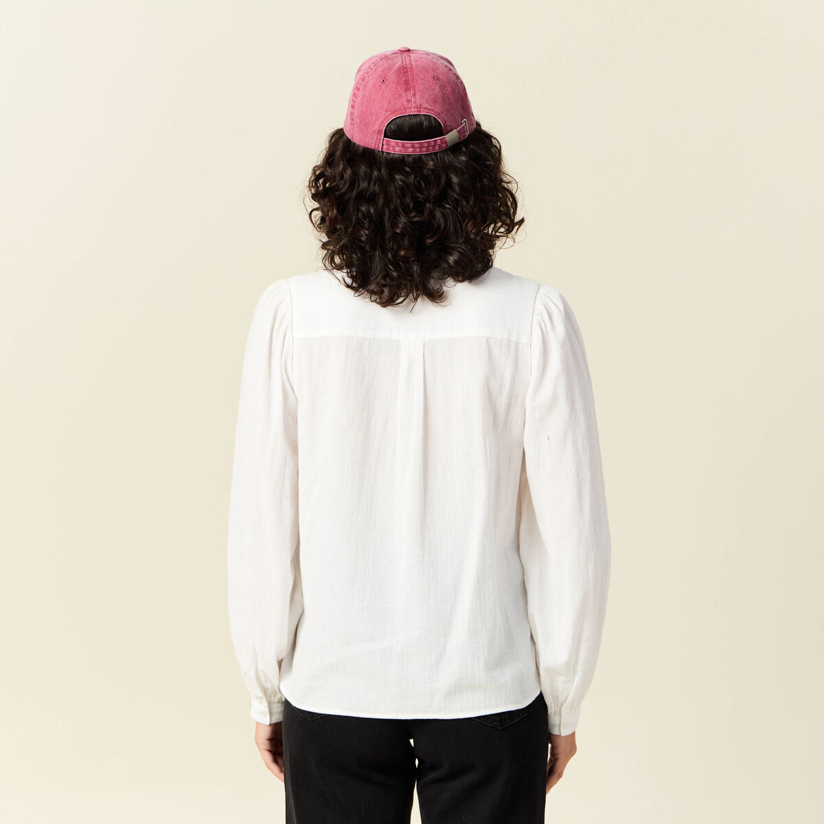 Chemise manches longues ecru femme