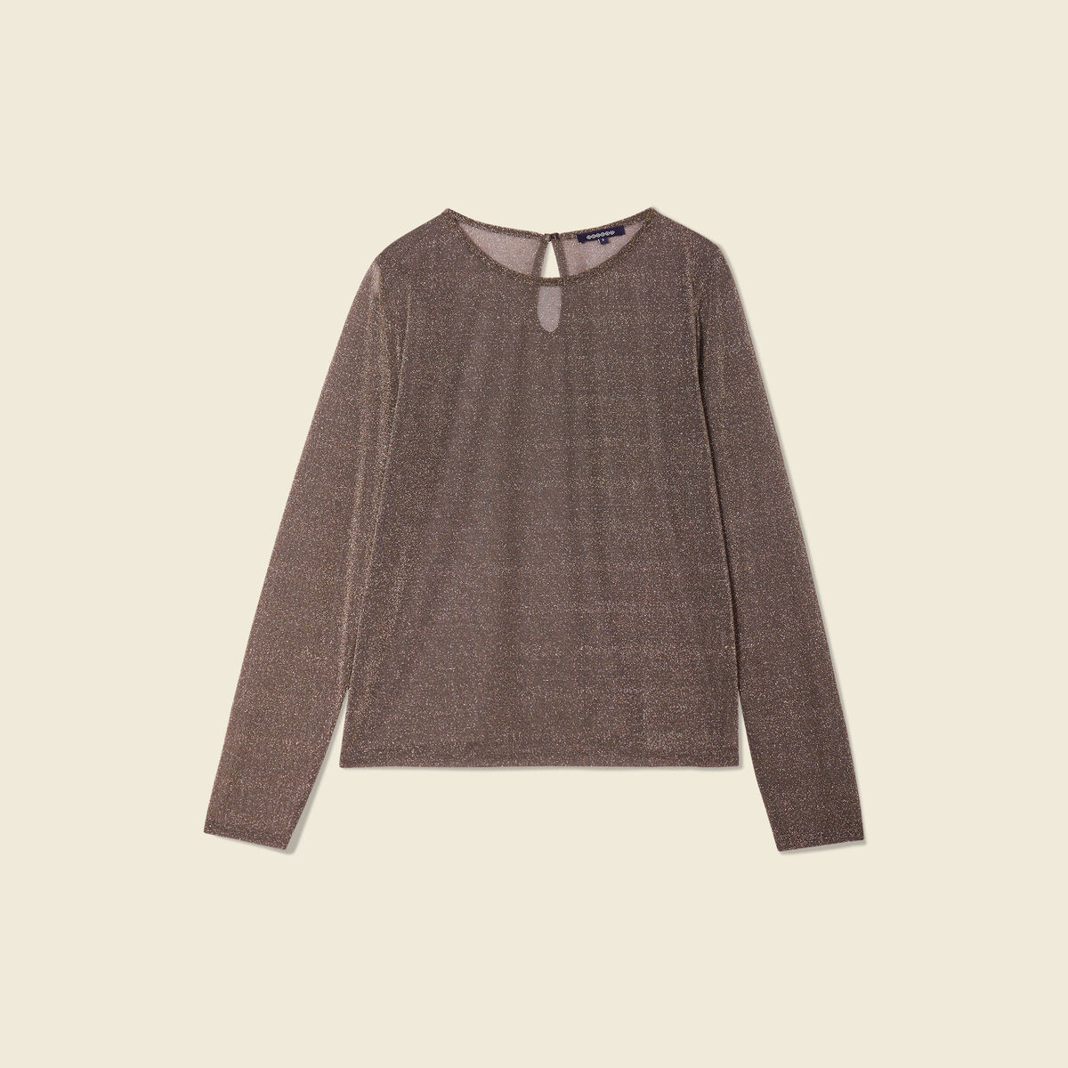 T-shirt manches longues couleur or femme