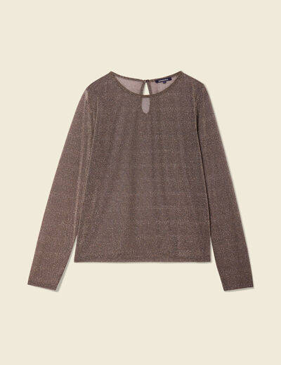 T-shirt manches longues couleur or femme