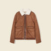 Blouson suédine col aviateur marron homme