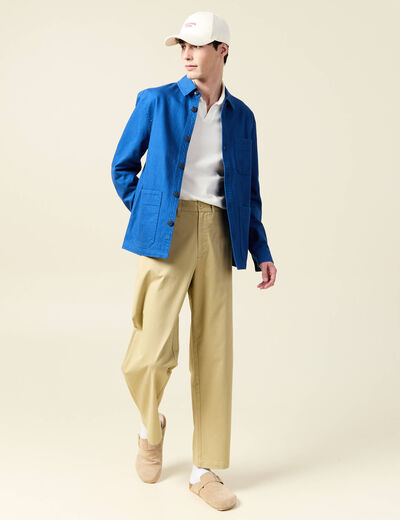 Chino coupe straight beige homme