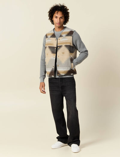 Blouson sans manche réversible beige homme