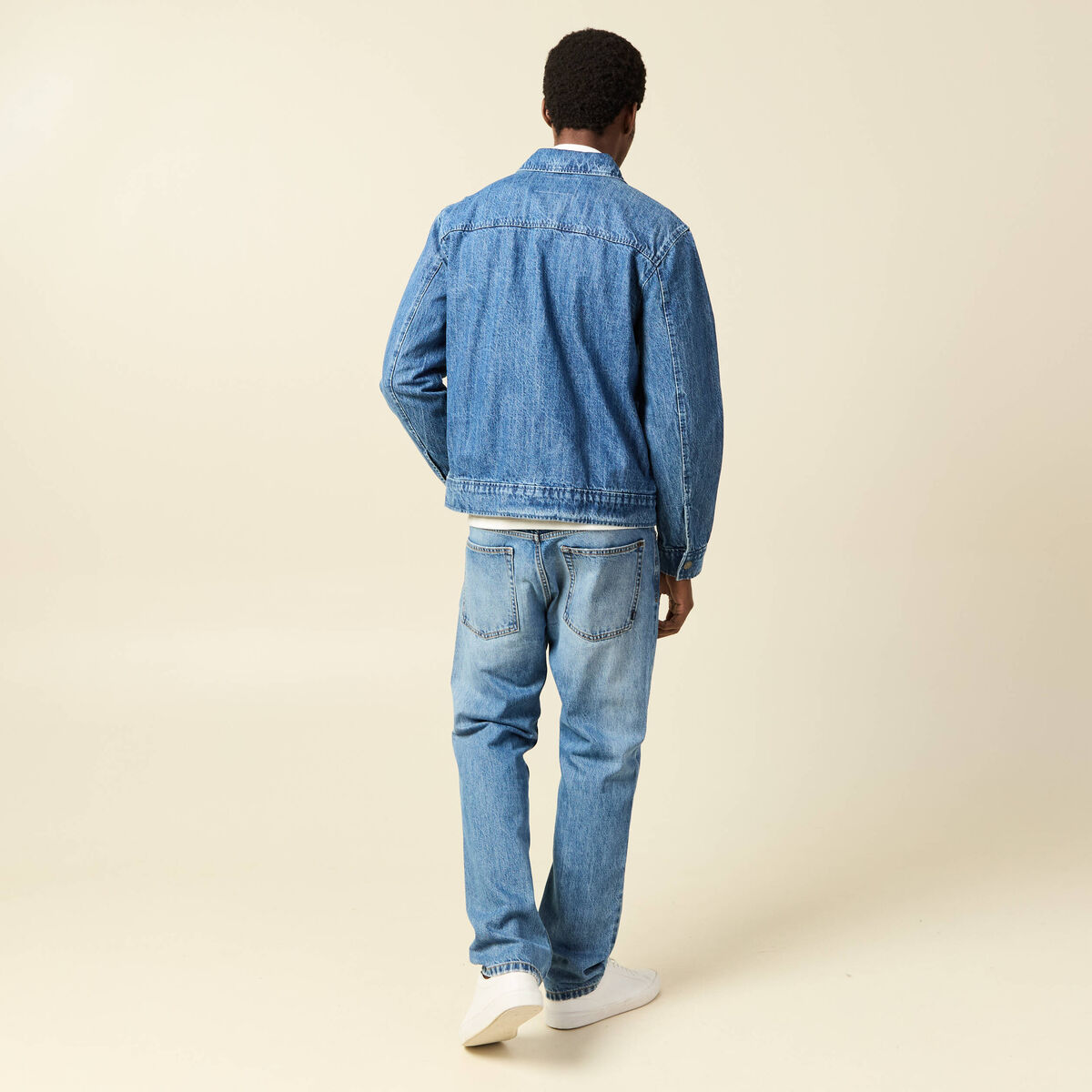 Blouson en jeans manches longues denim double stone homme