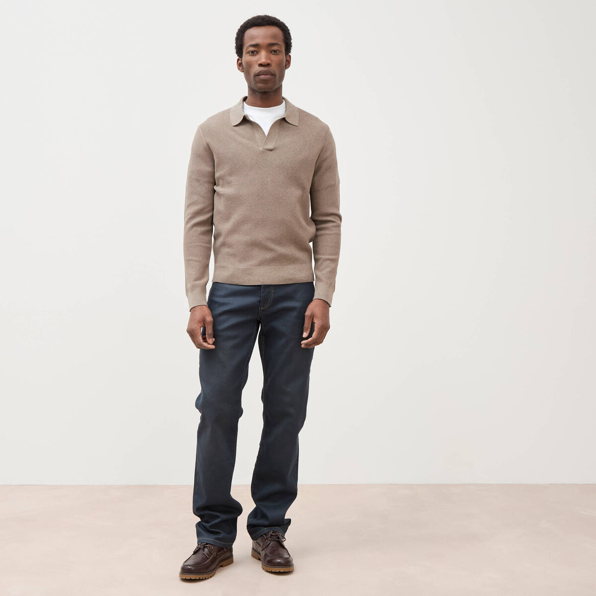 Jeans regular used denim gris homme