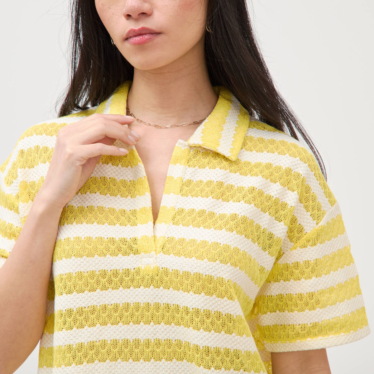 T-shirt manches courtes jaune femme