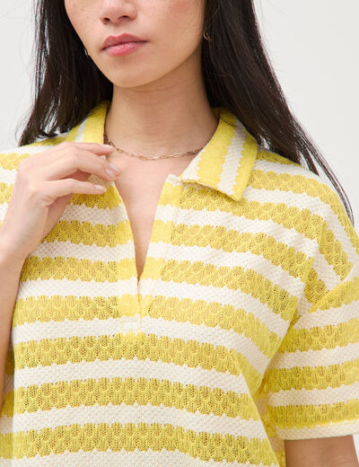 T-shirt manches courtes jaune femme