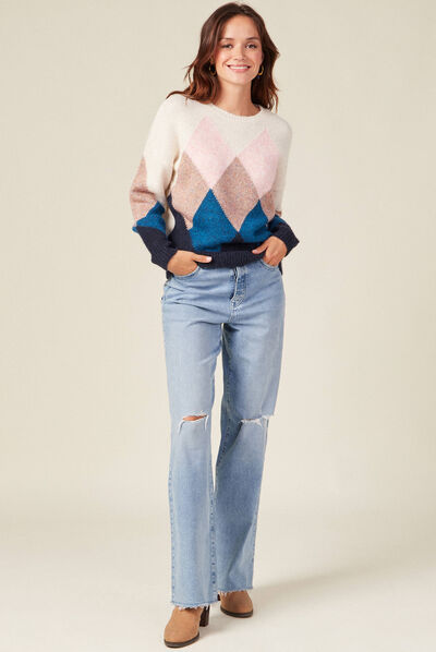 Pull éco-responsable rouge clair femme