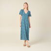 Robe longue éco-responsable bleu femme
