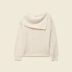 Pull ajour&eacute; manches longues bardot ecru femme
