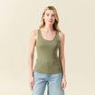 Débardeur femme uni col arrondi Instinct vert kaki femme
