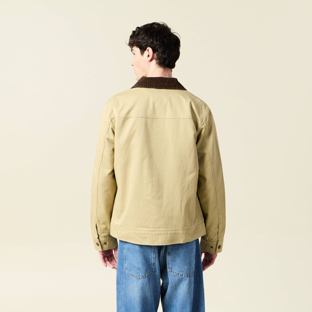 Blouson oversize court beige homme