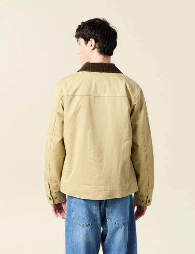 Blouson oversize court beige homme