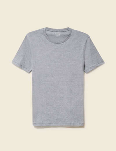 T-shirt cintr&eacute; col rond manches courtes bleu marine homme