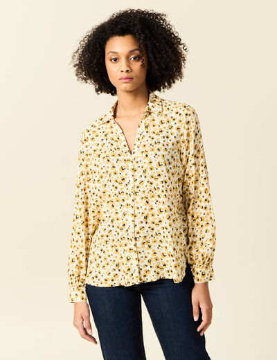 Blouse manches longues beige femme