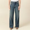 Jeans large taille haute bleu femme