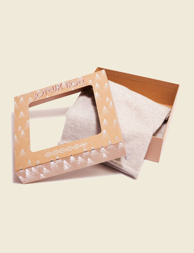 Coffret bonnet et écharpe avec cachemire gris femme