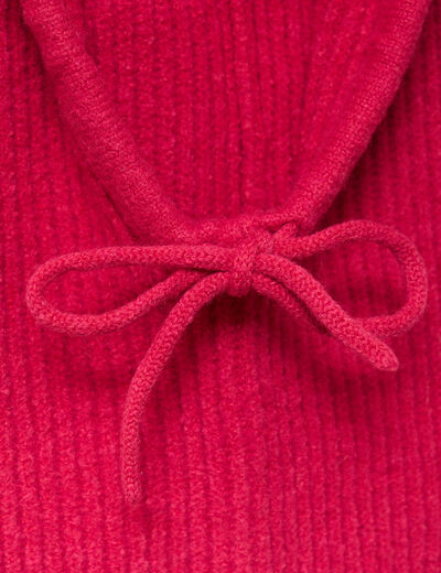 Cagoule tricot&eacute;e rose fushia femme