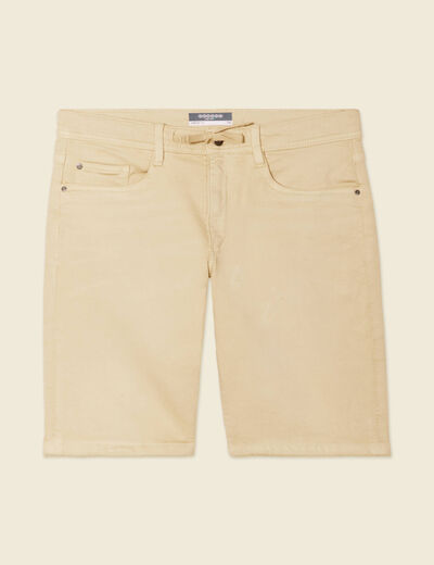 Bermuda droit 5 poches beige homme