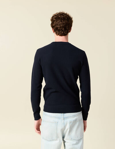 Pull éco-responsable bleu marine homme