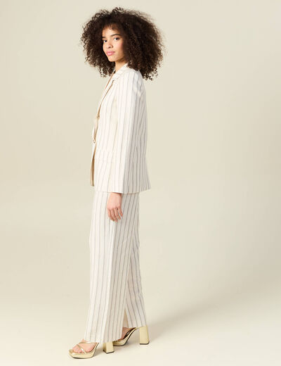 Pantalon large éco-responsable blanc femme
