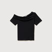 T-shirt ajust&eacute; manches courtes noir femme