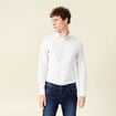 Chemise cintr&eacute;e en coton manches longues blanc homme