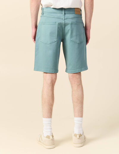 Bermuda droit 5 poches vert foncé homme