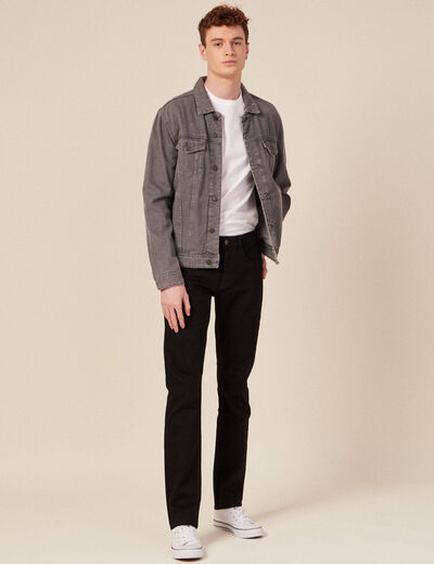 Jeans straight 5 poches denim noir homme