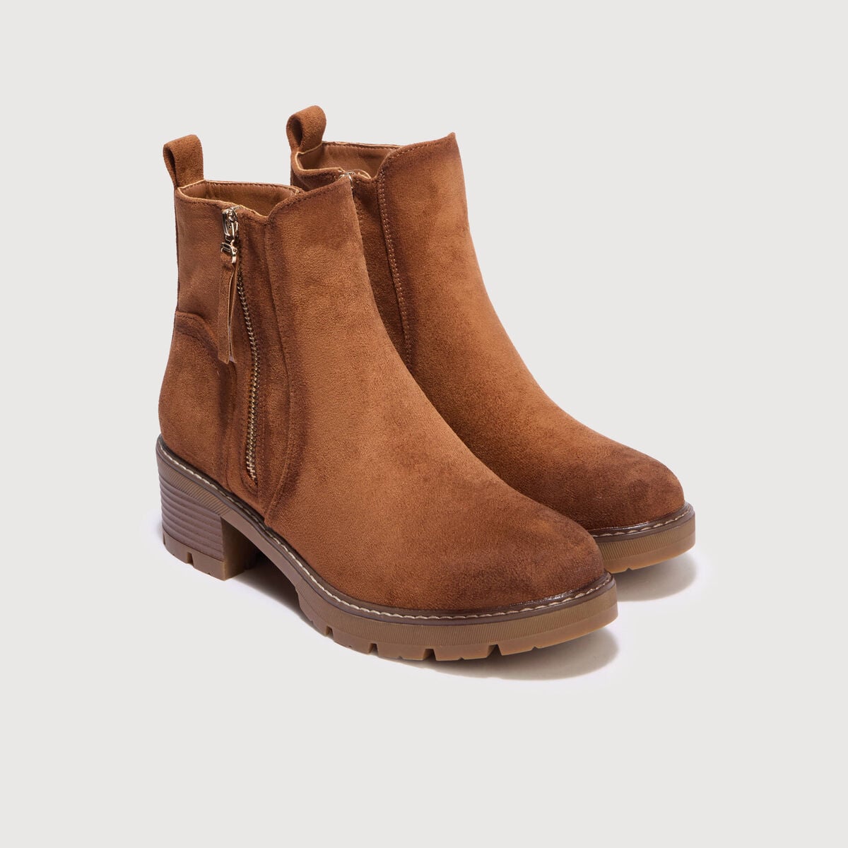 Bottines semelle gomme marron femme