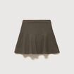 Mini-jupe patineuse doubl&eacute;e noir femme