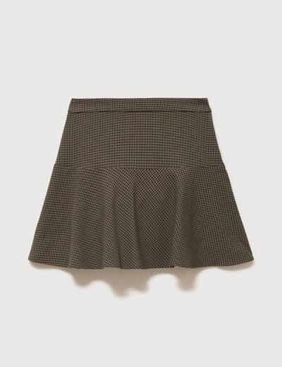 Mini-jupe patineuse doubl&eacute;e noir femme