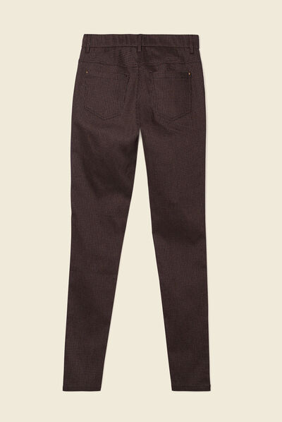 Pantalon skinny marron femme