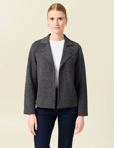 Gilet manches longues gris femme
