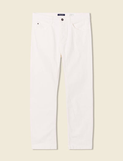 Jeans straight 5 poches denim blanc homme
