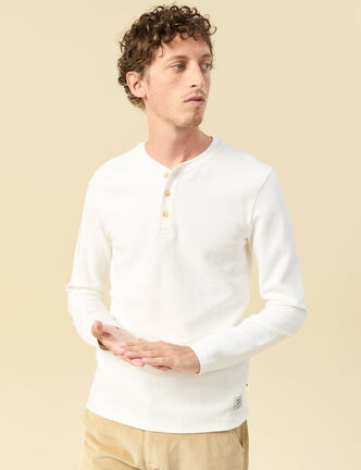 T-shirt manches longues ecru homme