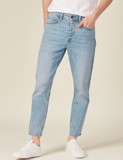Jeans slim 5 poches denim bleach homme