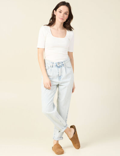 T-shirt éco-responsable creme femme