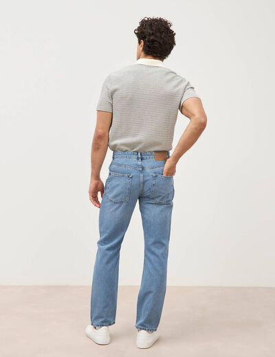 Jeans regular longueur 32 denim bleach homme